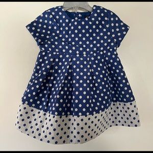 BabyGap Blue/White Polka Dot Dress Girls 18-24 months